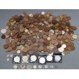 An amateur UK coin collection, Queen Victoria onwards, very small silver content, in vintage