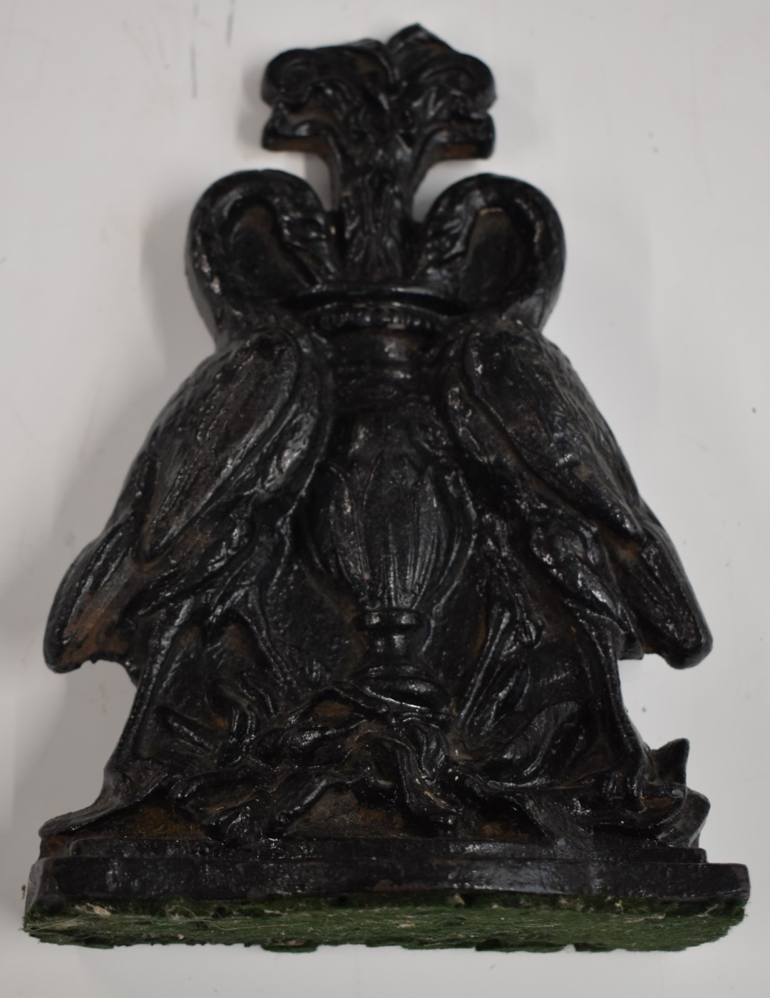 Brass hand bell, hanging bell and a cast iron door porter with bird decoration and impressed 'Cannon - Image 2 of 4