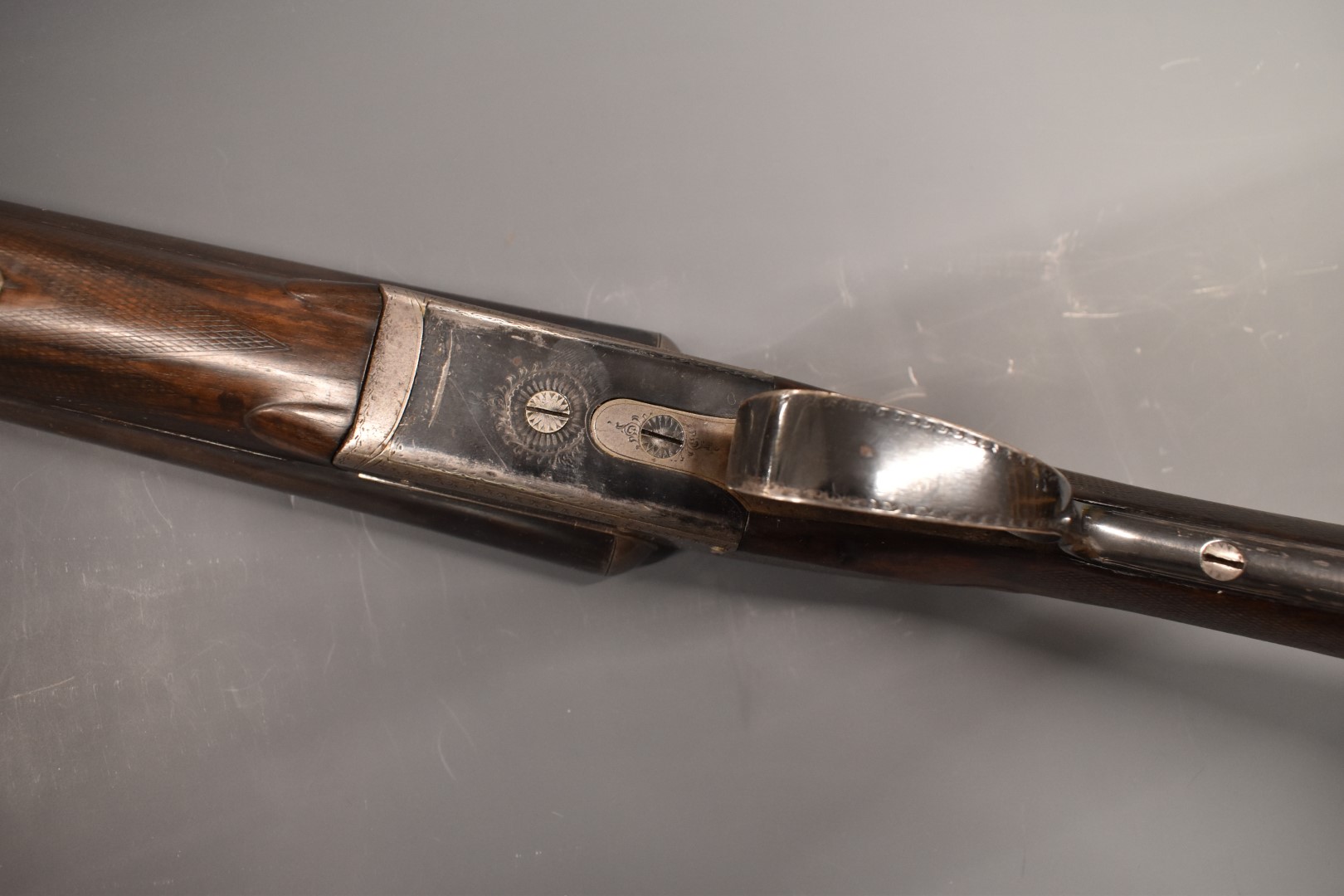 Charles Rosson & Son 12 bore side by side ejector shotgun with named lock, border engraved lock, - Image 10 of 11