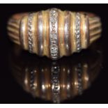 A 9ct gold ring set with diamonds, 3.4g, size O