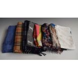 Two Burberry scarves including cashmere, further scarves and shawls including Rossini