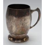 Elkington & Co George V hallmarked silver tankard, Birmingham 1935, height 8.5cm, weight 146g