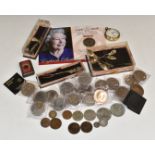 A quantity of modern crowns and UK coinage, Queen Victoria onwards, very small silver content, a