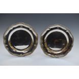Garrard pair of hallmarked silver plates, with shaped and gadrooned edges, London 1902, also