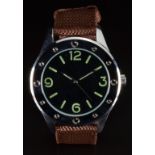 Egyptian Naval Commander's military diver's style gentleman's wristwatch with luminous hands and