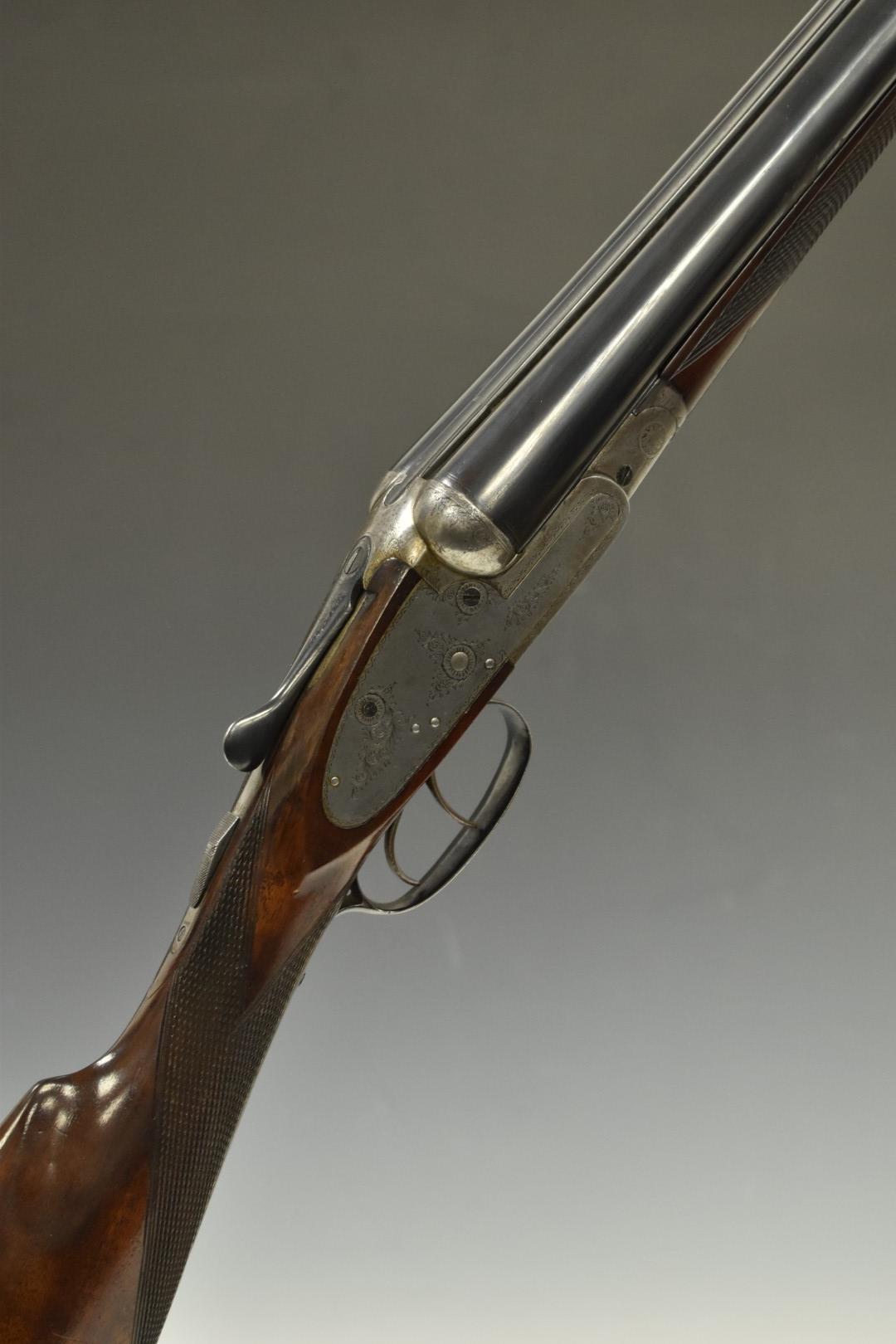 Charles Ryland & Co 12 bore sidelock side by side sidelock shotgun with engraving to the locks,