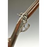 Rossi Italian double barrelled over and under percussion hammer action gun with engraved locks,