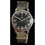 Smiths military style gentleman's wristwatch with date aperture, luminous hands and hour markers,