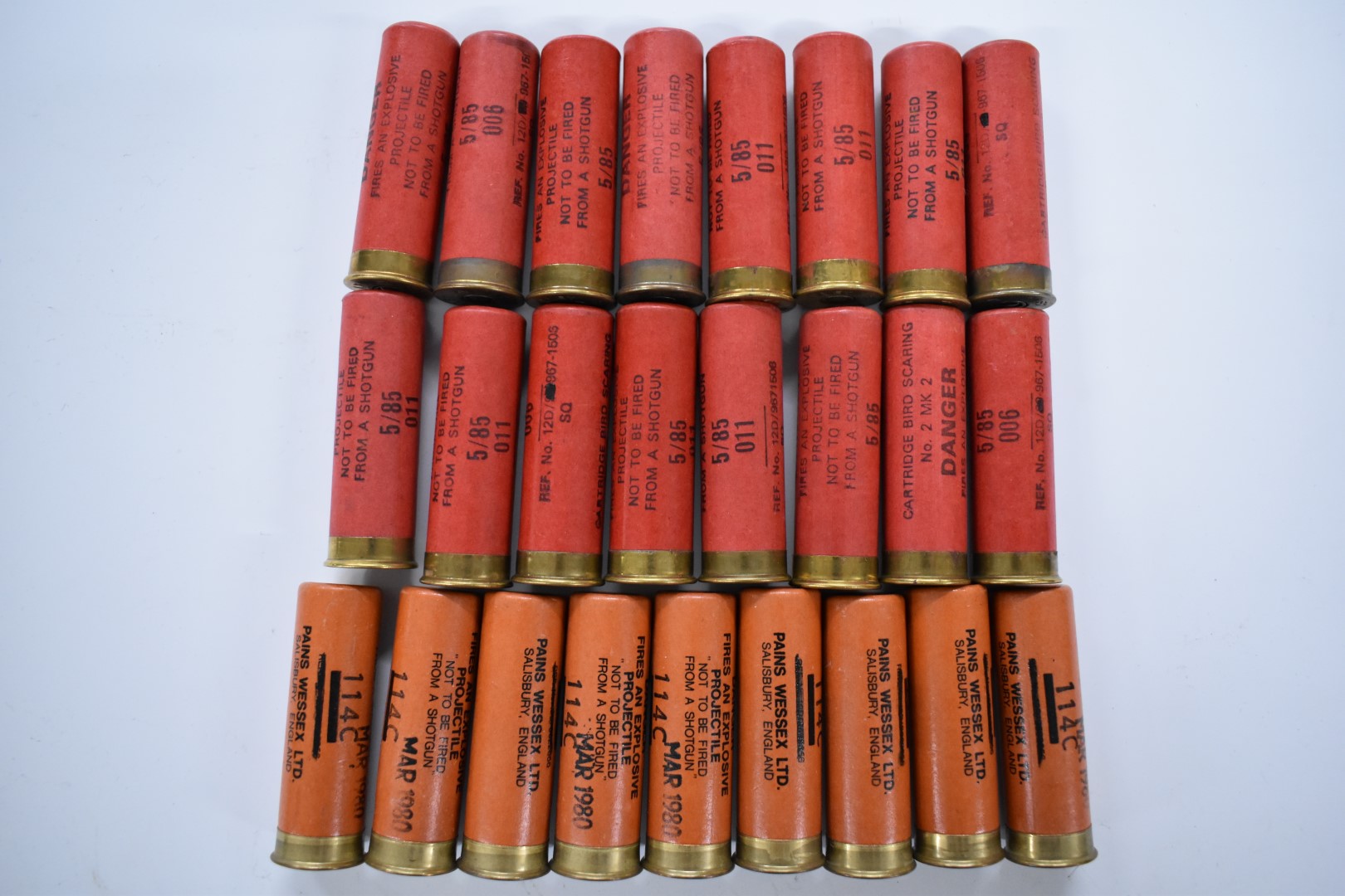 Twenty-five Eley Mk.1 and Mk.2 bird scaring cartridges.  PLEASE NOTE THAT A VALID RELEVANT