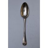 George II bottom hallmarked silver Hanoverian pattern table spoon, London 1731, maker Caleb Hill,