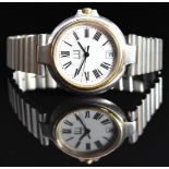Dunhill gentleman's wristwatch with date aperture, black hands and roman numerals, white dial and