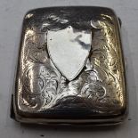 Hallmarked silver cigarette case of curved design, weight 75g all in
