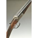 George Gibbs 12 bore side by side shotgun with scrolling engraving to the locks, trigger guard,