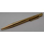 9ct gold propelling pencil, maker JM & Co, L12cm, 23.8g all in