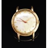 Universal Geneve 18ct gold gentleman's wristwatch with gold hands, Arabic numerals and hour markers,