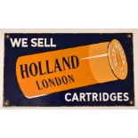 Holland London shotgun cartridges enamel shop display or advertising sign 'We Sell Holland London