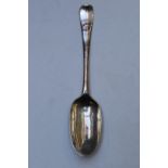 George II bottom hallmarked silver Hanoverian rat tail pattern table spoon, marks indistinct but