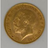 1914 George V gold half sovereign.