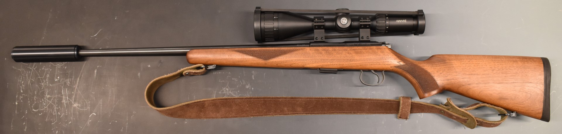 Cogswell & Harrison Certus .22LR semi-automatic rifle with chequered grip and forend, leather sling, - Image 3 of 3