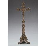 A 19th/20thC plated cruicifix / altar piece, H41cm