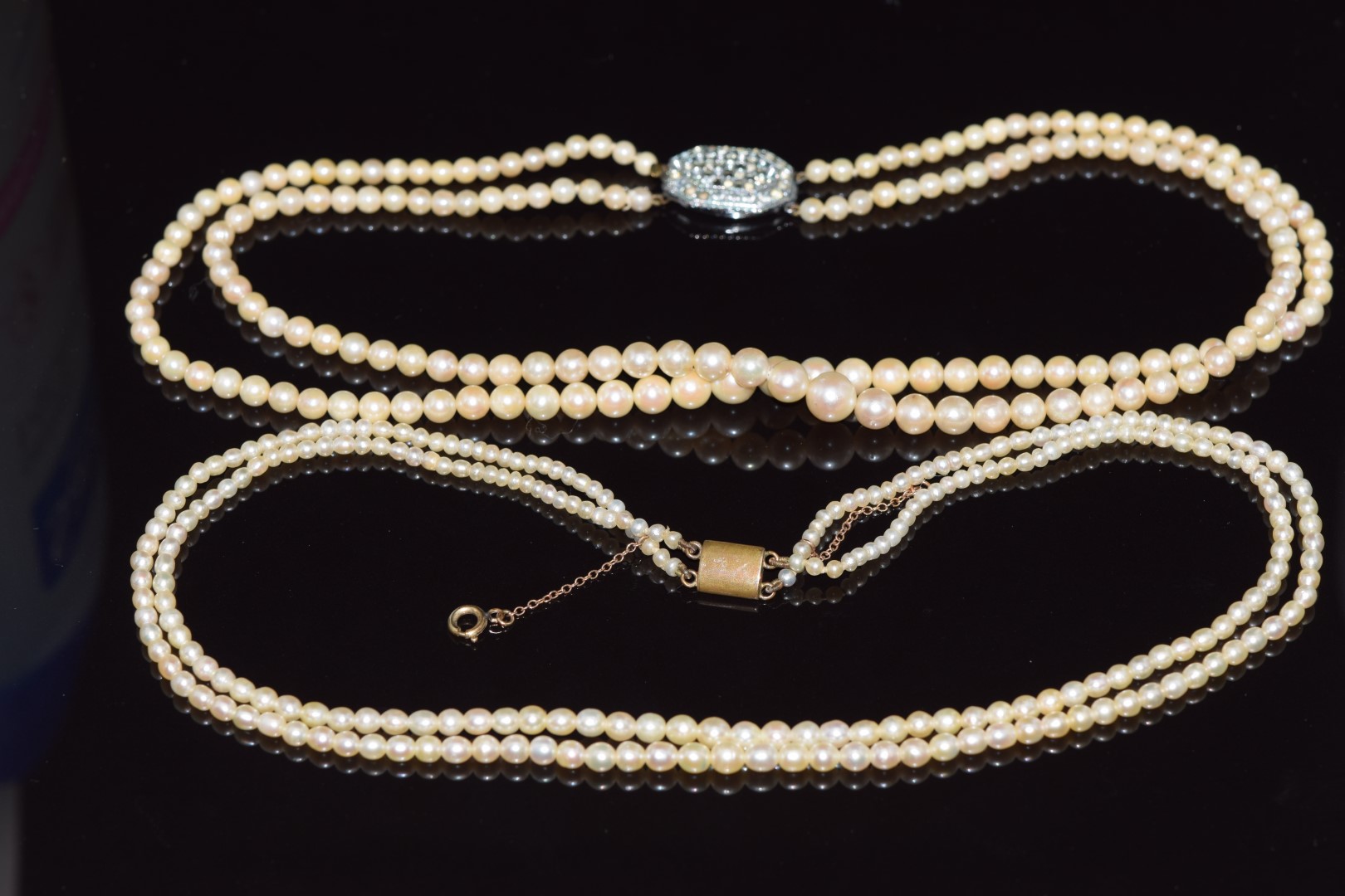 Two cultured pearl necklaces