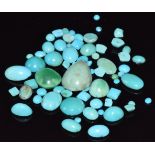 A collection of loose turquoise cabochons, 9.3g