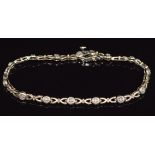 A 9ct gold bracelet set with diamonds, 7.1g