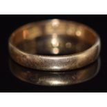 Edwardian 18ct gold wedding band/ ring, Birmingham 1902, 2g, size M