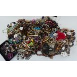 A collection of costume jewellery including bracelets, necklaces, etc