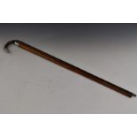 Victorian hallmarked silver topped malacca walking cane, London 1881 and a hallmarked silver mounted
