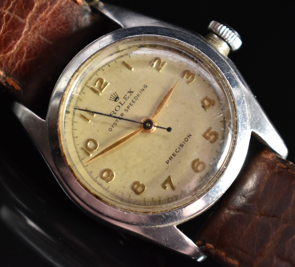 Rolex Oyster Speedking Precision gentleman's wristwatch ref. 5056 with gold hands and Arabic - Image 2 of 4