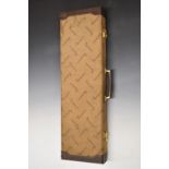 Browning canvas and leather gun case with brass locks, carry handle, padded suede interior and