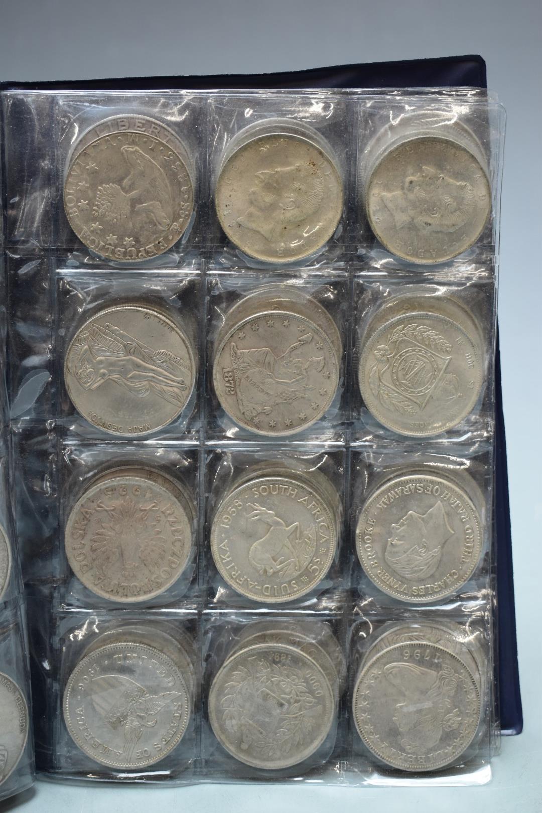 A collector's album of 720 replica dollar/crown sized silver coloured coins - Image 2 of 5