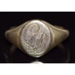 A 9ct gold signet ring, 7.9g, size U