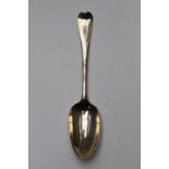 George II bottom hallmarked silver Hanoverian rat tail pattern table spoon, London 1756, maker
