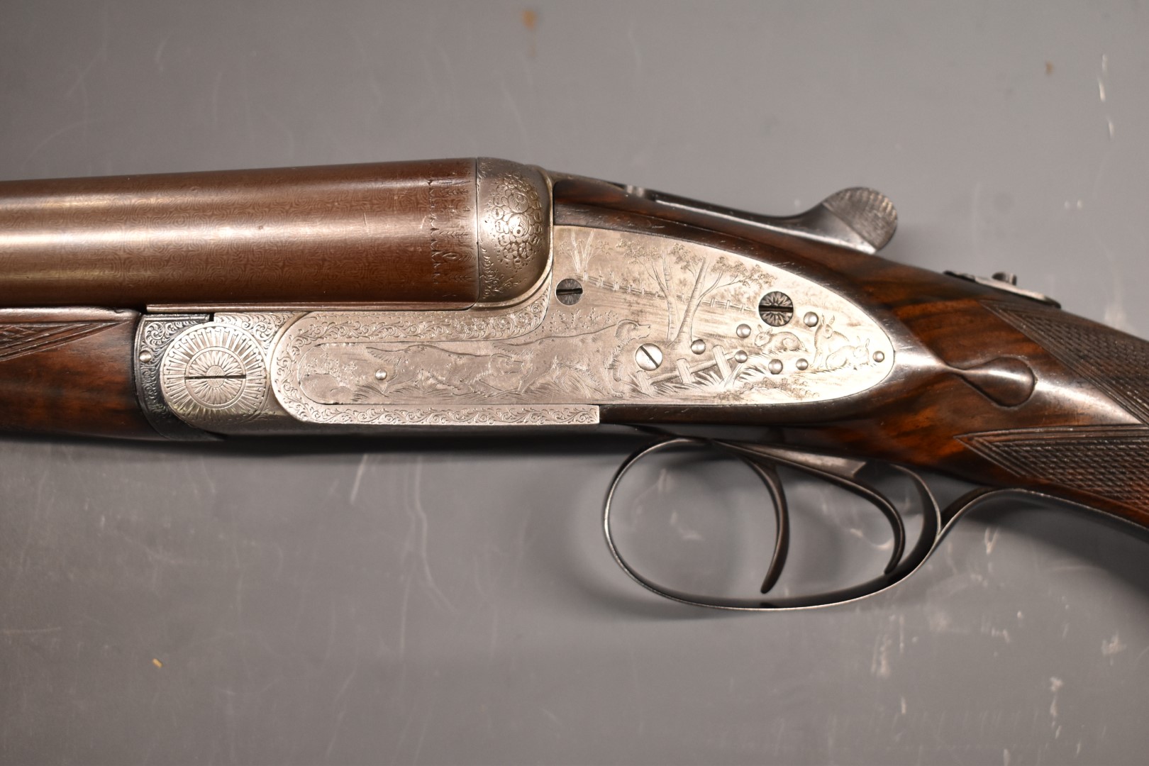 Lincoln Jeffries 12 bore sidelock side by side sidelock ejector shotgun with fine engraving of - Image 7 of 16