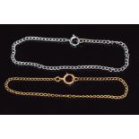 A 9ct white gold bracelet and a 9ct gold bracelet, 3.1g