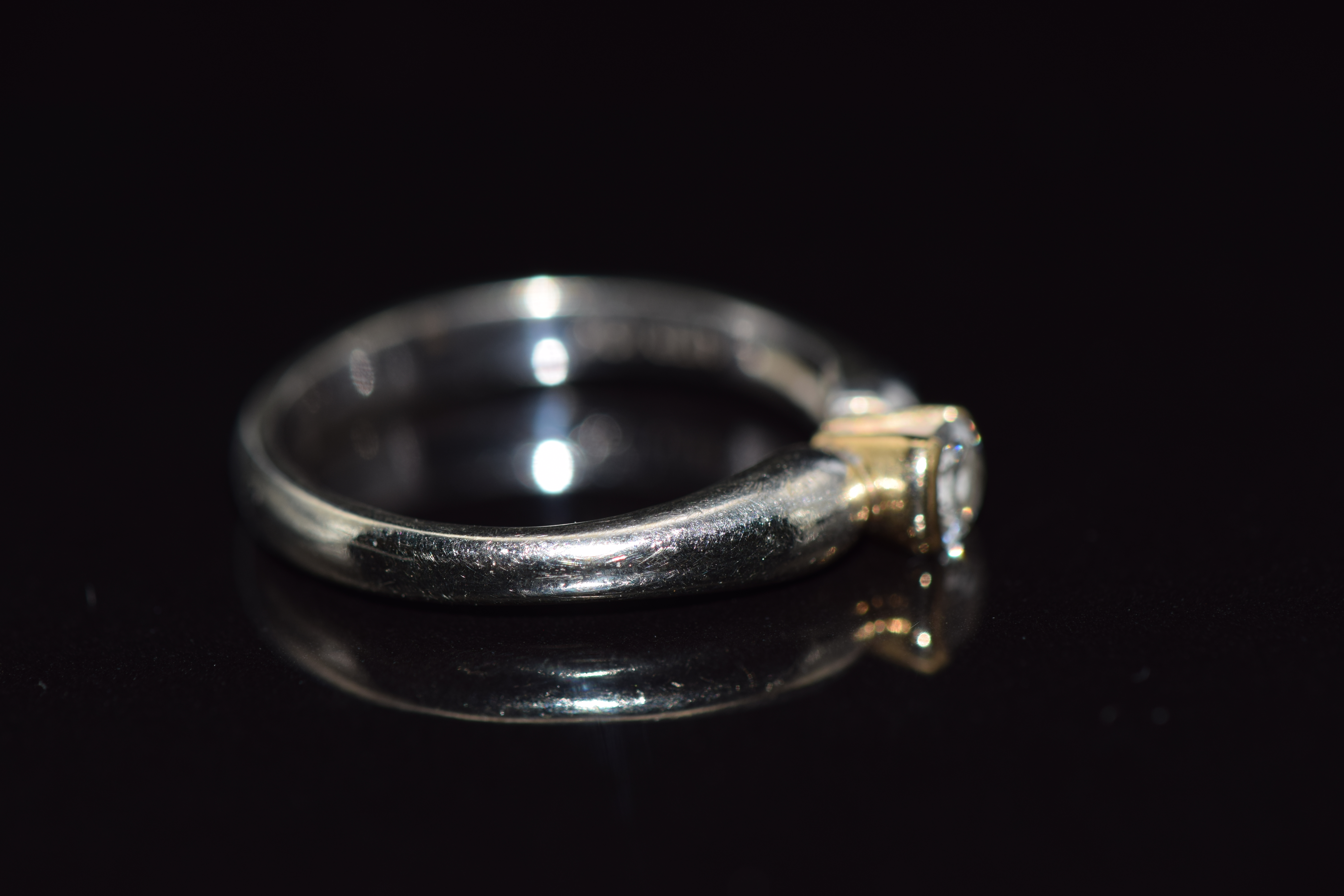 A 9ct white gold ring set with a round cut diamond of approximately 0.2ct, 2.6g, size L - Image 2 of 2