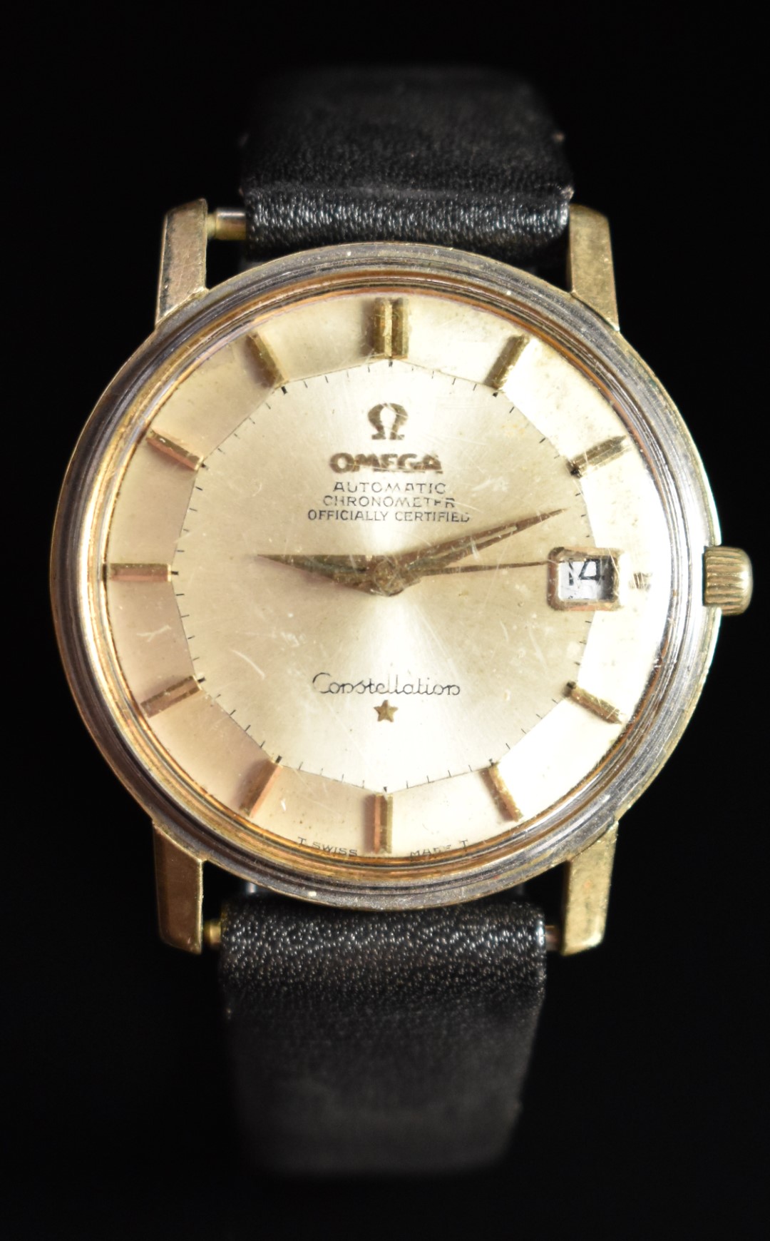 Omega Constellation gentleman's chronometer wristwatch ref. 168.010 with date aperture, gold hand