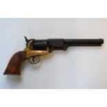 BKA Remington style blank firing six shot single action percussion revolver with brass style