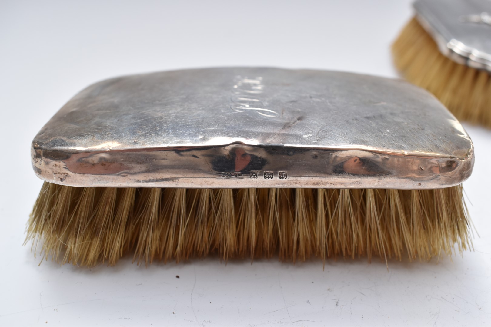 A collection of hallmarked silver dressing table items and silver mounted cut glass including a pair - Image 4 of 13