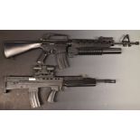 Two ASGK airsoft BB guns one L85A1 assault rifle the other Colt AR-15 assault rifle with grenade