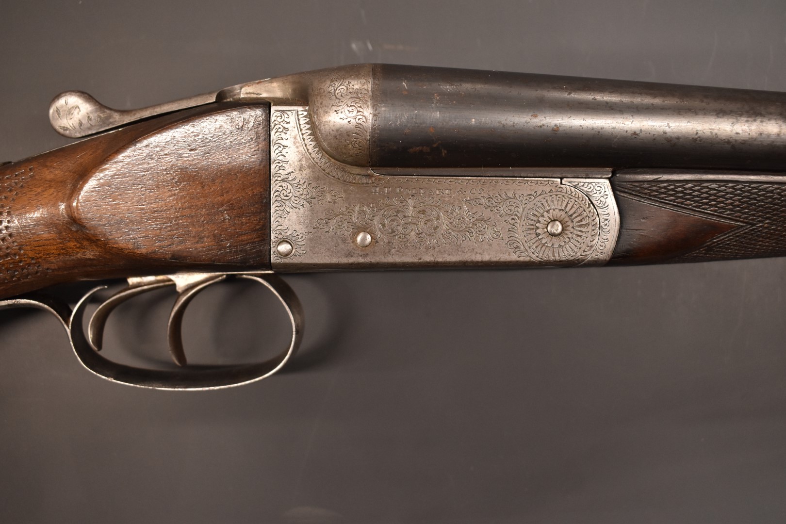 Herbert E Pollard & Co of Worcester 16 bore side by side shotgun with scrolling engraving to the - Image 3 of 11