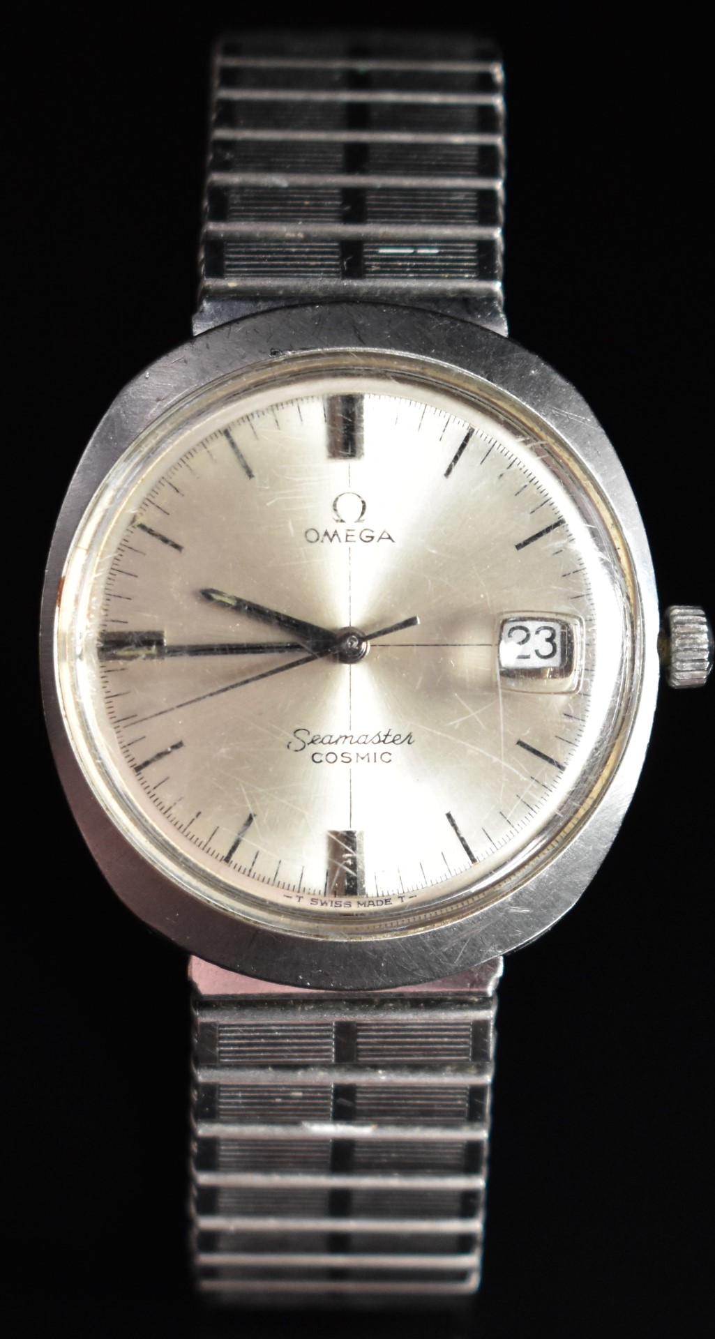 Omega Seamaster Cosmic gentleman's wristwatch ref. 136.022 with date aperture, two-tone hands and