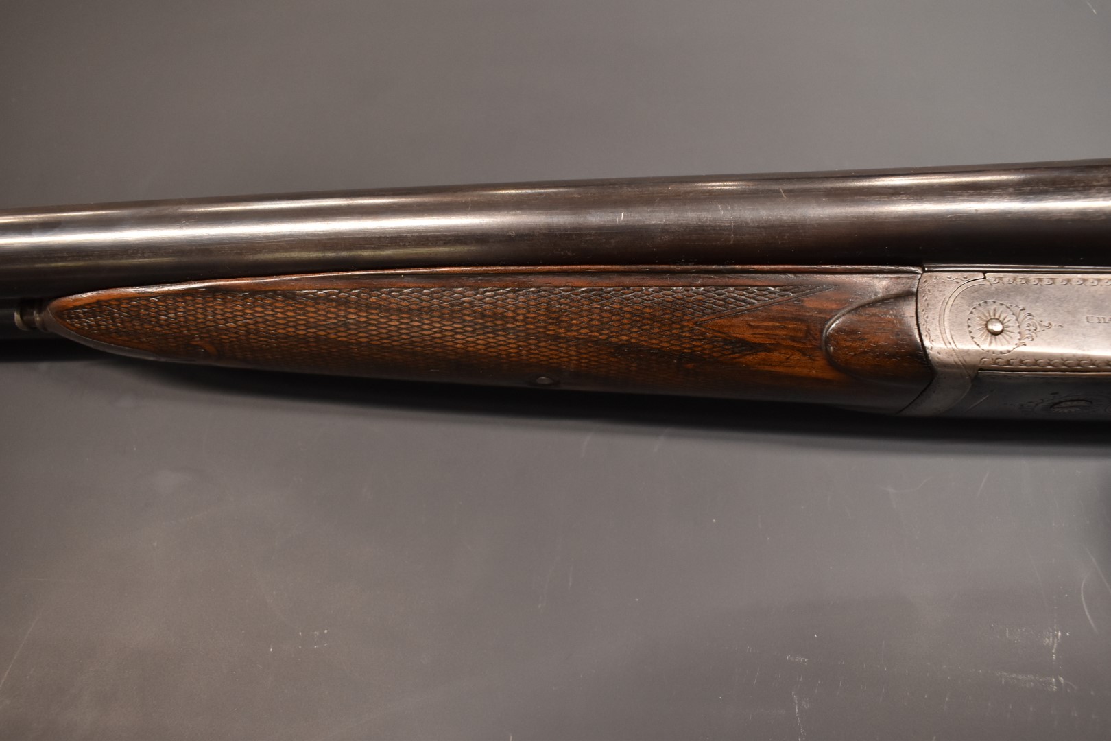 Charles Rosson & Son 12 bore side by side ejector shotgun with named lock, border engraved lock, - Image 9 of 11