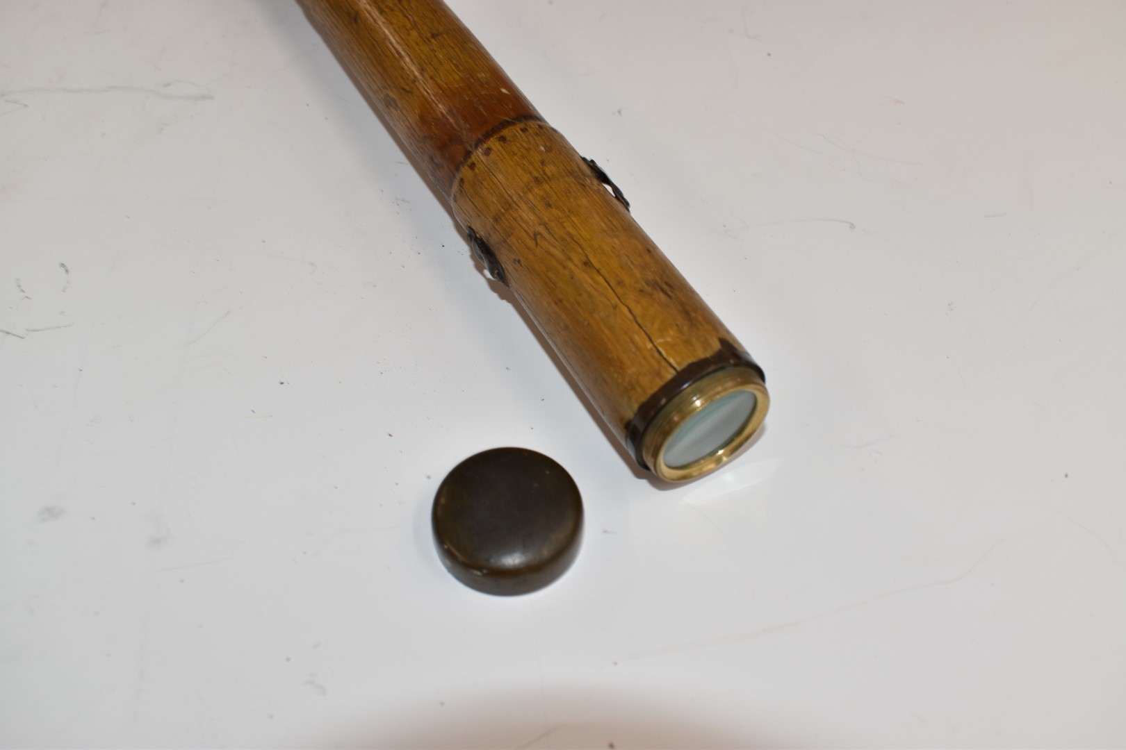 Three walking sticks comprising 19th or early 20thC example with concealed telescope impressed ' - Image 5 of 6