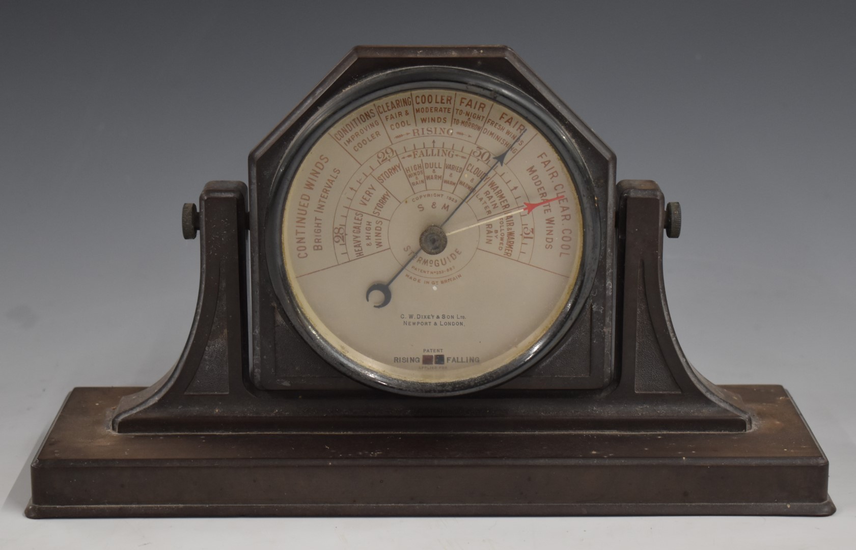 Short & Mason Stormoguide barometer in Art Deco style Bakelite case, also marked to dial C.W.Dixey &