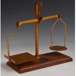 Victorian or early 20thC De Grave Short & Co. GPO postage scales on wooden base, H25cm