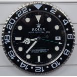 Rolex Oyster Perpetual GMT-Master II dealer's shop display advertising wall clock with black dial,