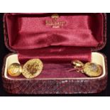 A pair of Mulberry cufflinks with boat decoration, in original box